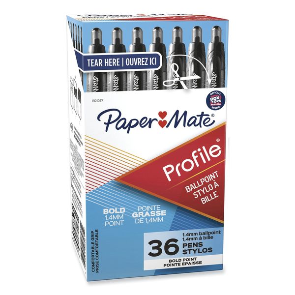 Paper Mate Profile Ballpoint Pen, Black, Bold, PK36 1921067